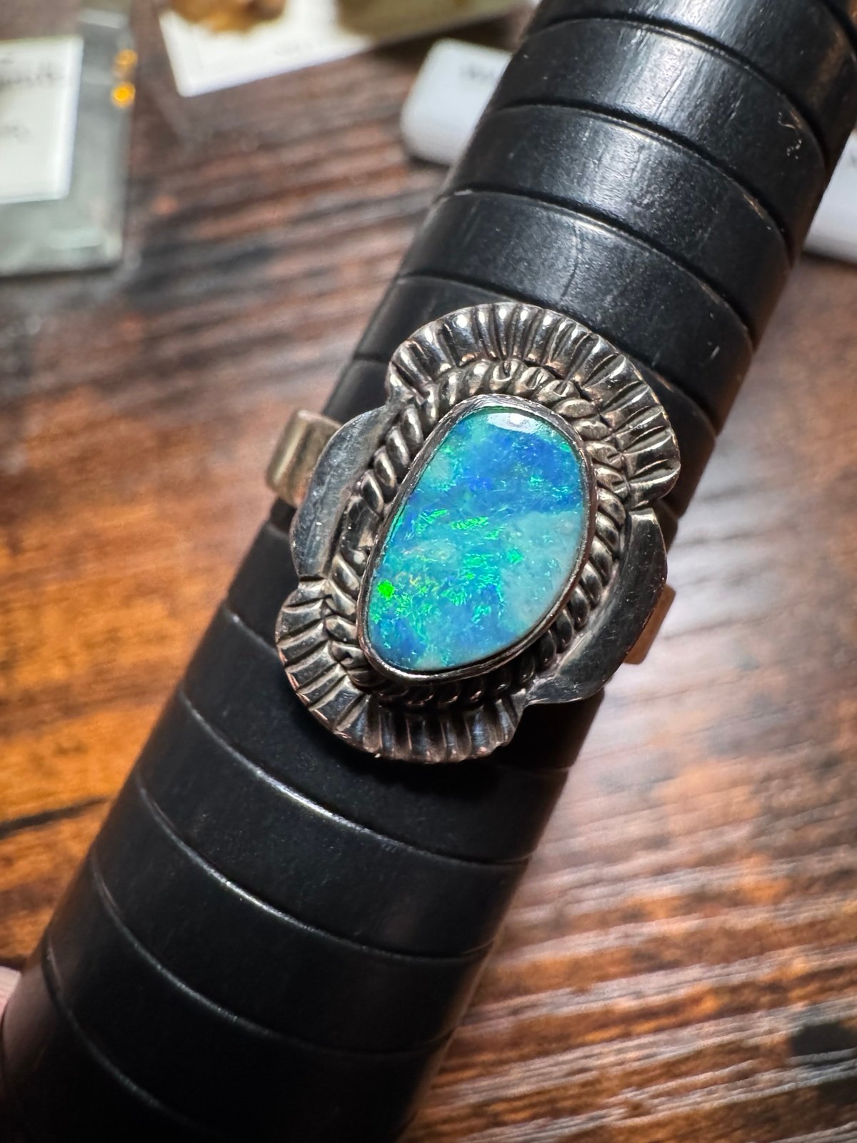 Australian opal ring size 10 Sterling silver .925