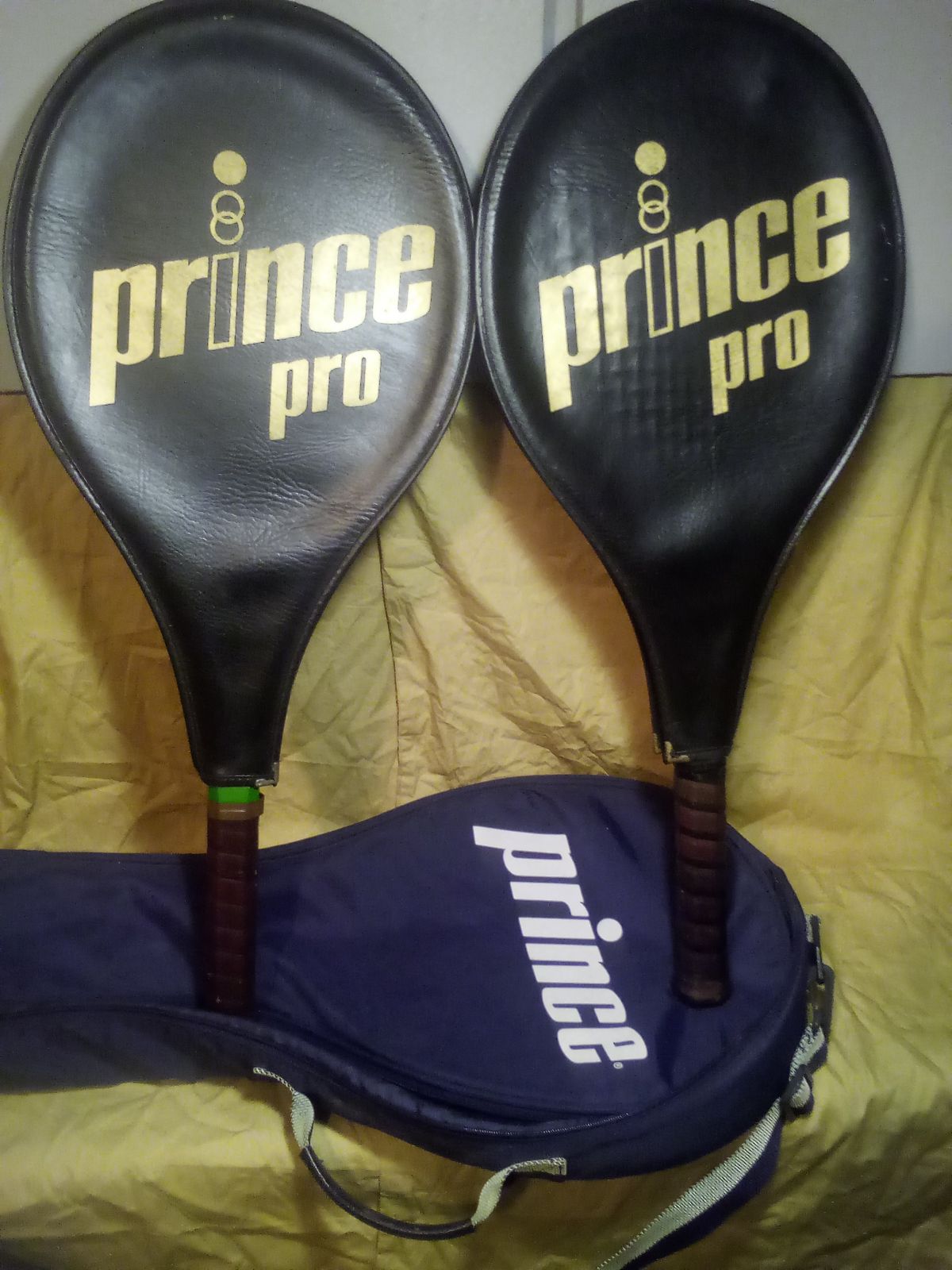 2 vintage prince pro tennis racquets and