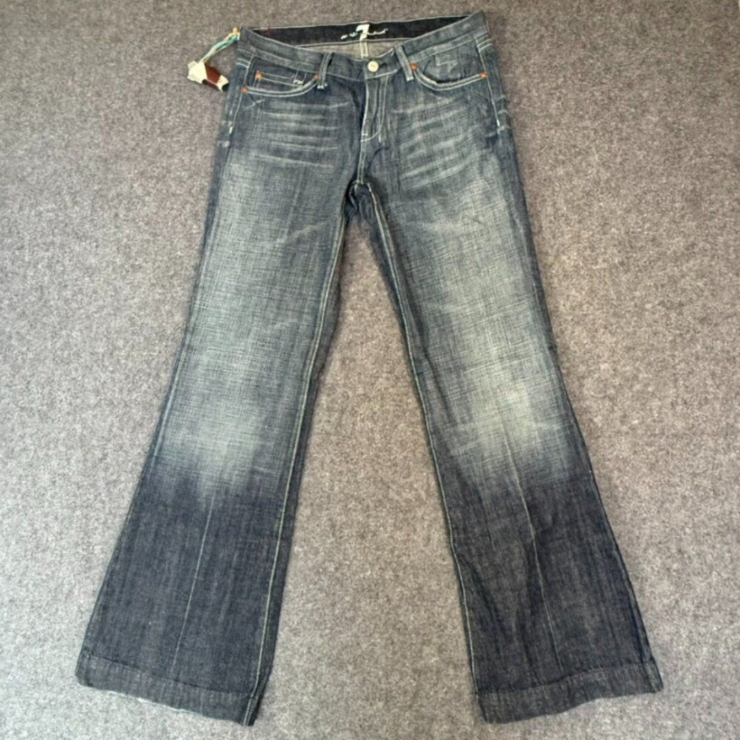7 For All Mankind Womens Dojo Jeans Low Rise Flare Swarovski Crystals Sz 29 NWT