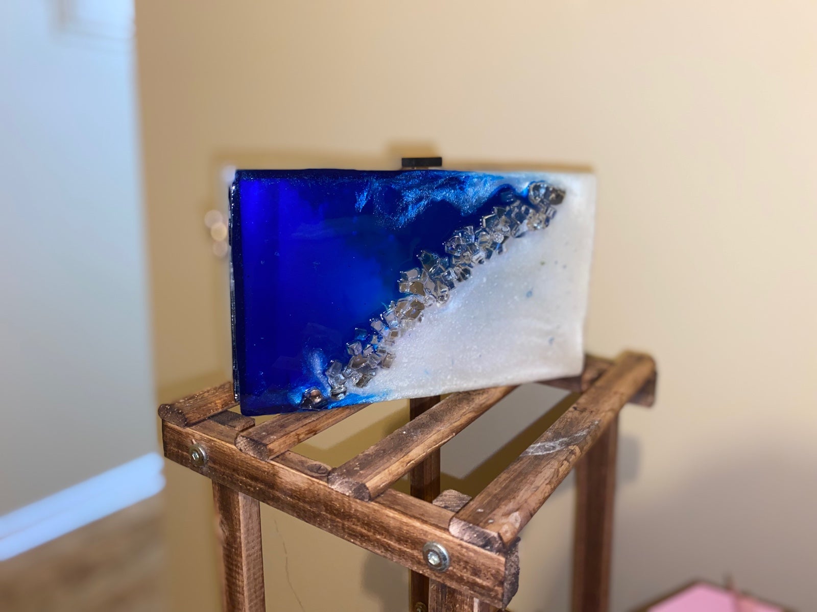 Geode water wave clutch purse