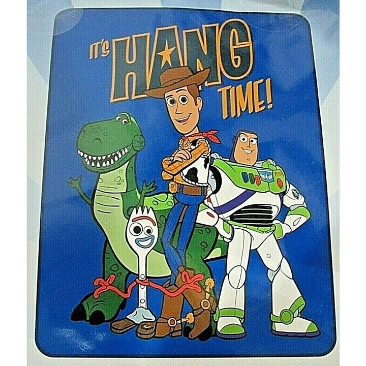 Toy Story Takin' Action! Rex Forky Woody Buzz Plush Raschel Blanket 60 X80