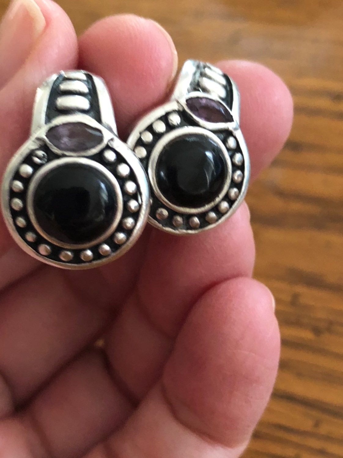 Sterling Silver and Amethyst Earrings