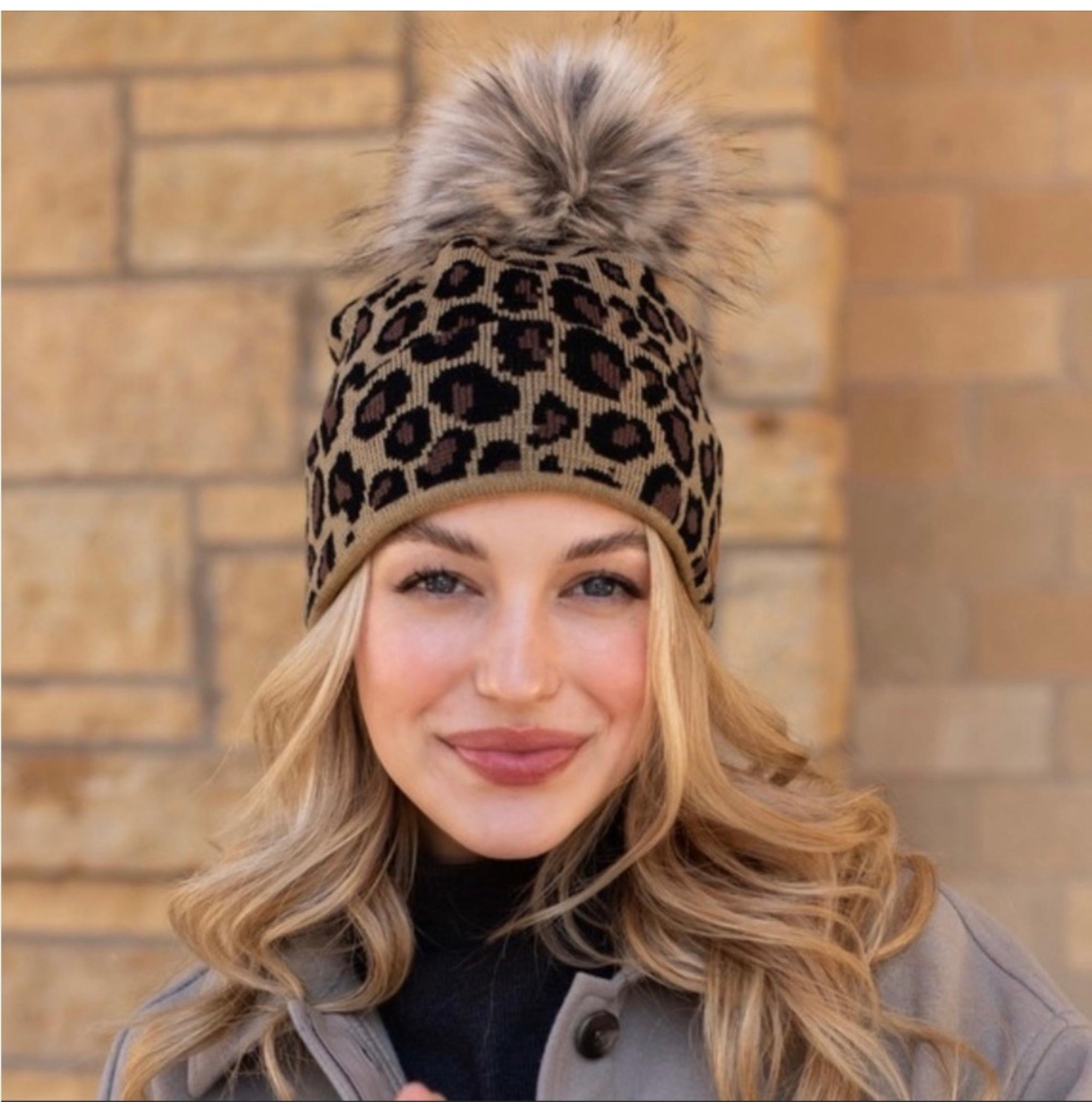 NEW Panache Leopard Print Knit Hat