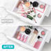 25 PCS Clear Plastic Drawer Organizers Set, 4-Size Versatile Bathroom