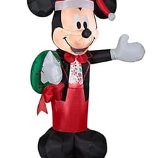 Disney 5ft Mickey Mouse in Tux Holding Wreath Christmas Inflatable by Gemmy
