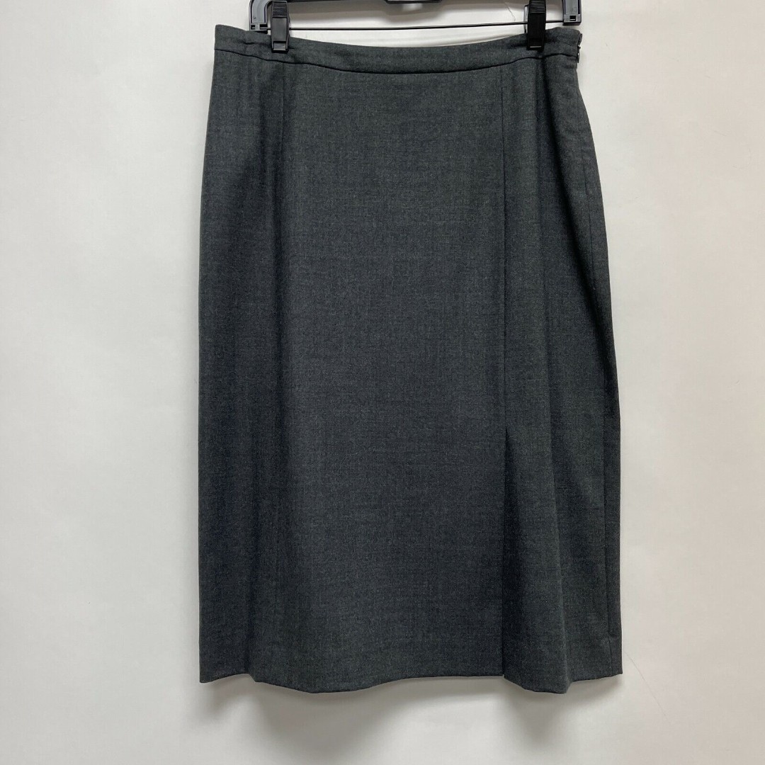 Brooks Brothers Women's Pencil Straight Skirt Size 10 Gray Wool Blend Lined