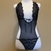 VS Vintage black lace deep plunge lace bodysuit / teddy
