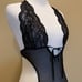 VS Vintage black lace deep plunge lace bodysuit / teddy