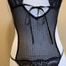 VS Vintage black lace deep plunge lace bodysuit / teddy