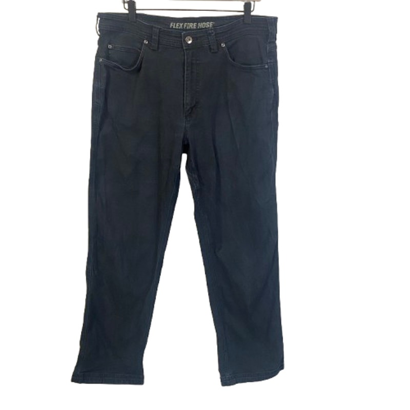 Duluth Trading Black Flex Fire Hose Relaxed Straight Leg Work Pants Sz 36x30