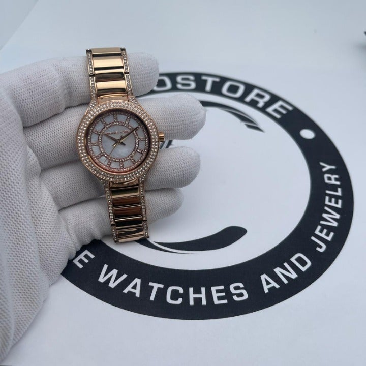 Michael Kors Kerry 33mm Steel Mother of Pearl Dial Ladies Quartz Watch MK3443