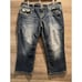 Vigoss The Chelsea Rhinestone Capri Distressed Jeans Size 11/12