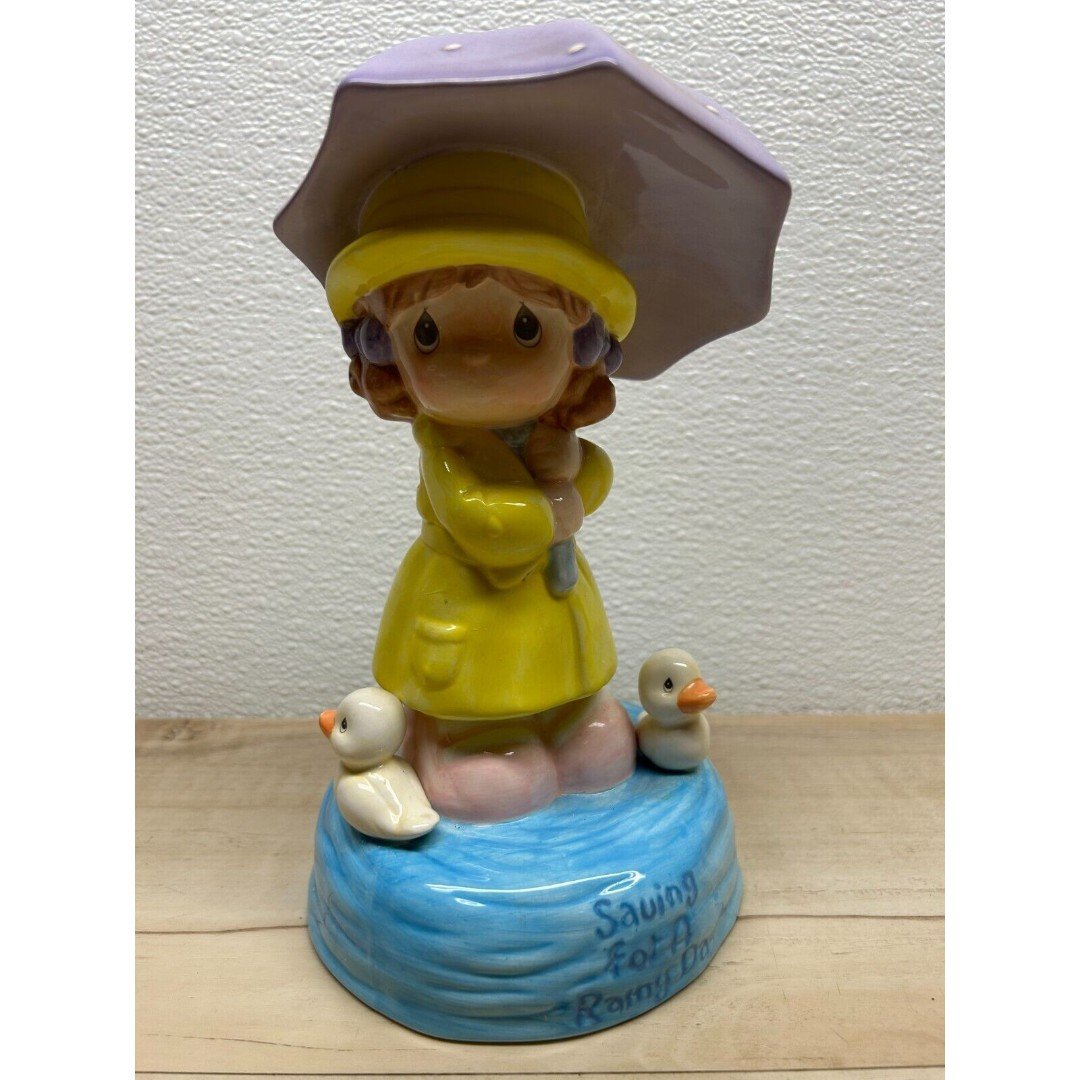 2002 Enesco Precious Moments Loving Caring Sharing Porcelain Money Bank