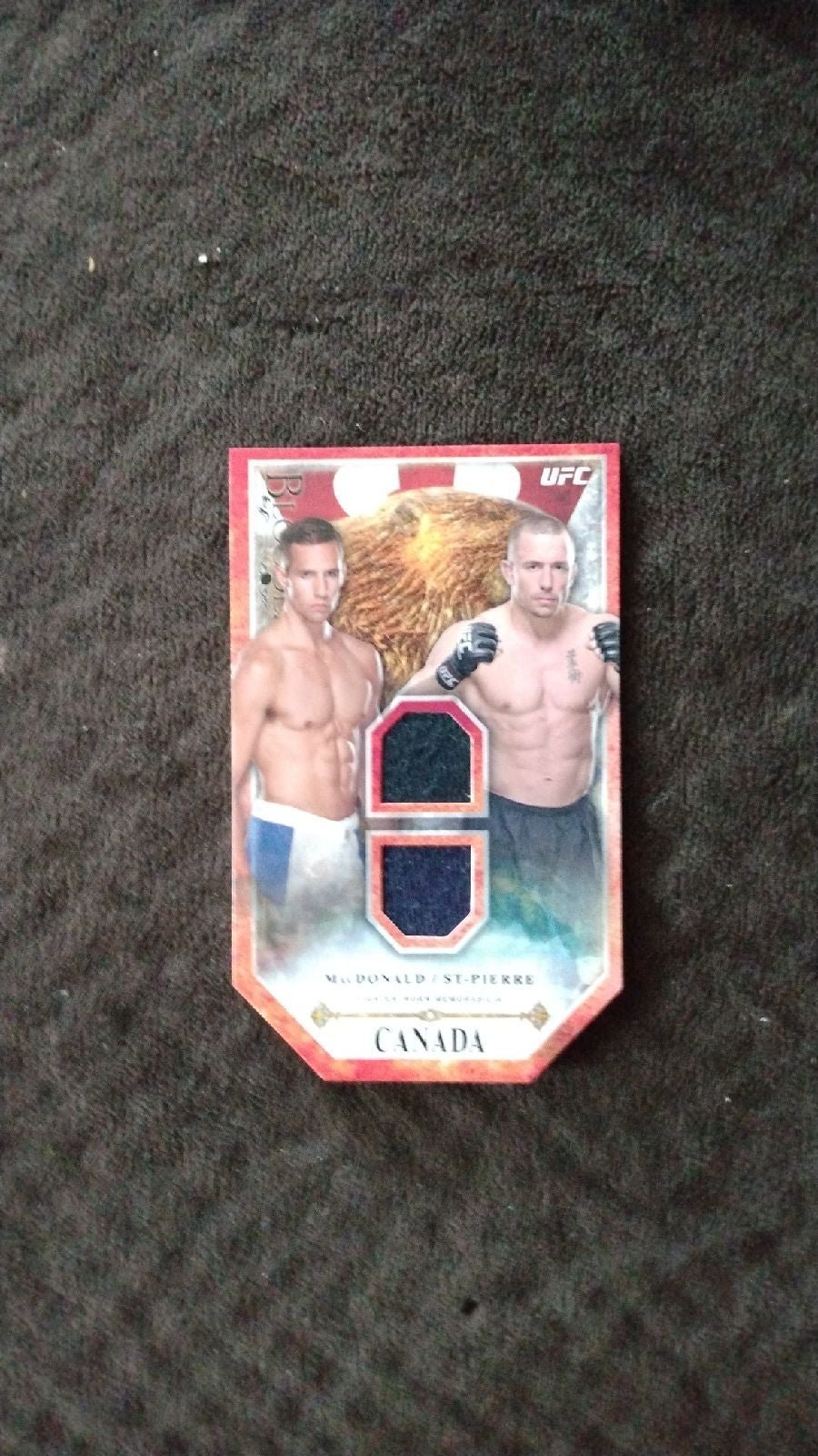 51/88 UFC Topps Georges St Pierre Rory McDonald Canada Bloodlines RELIC OUP SSP