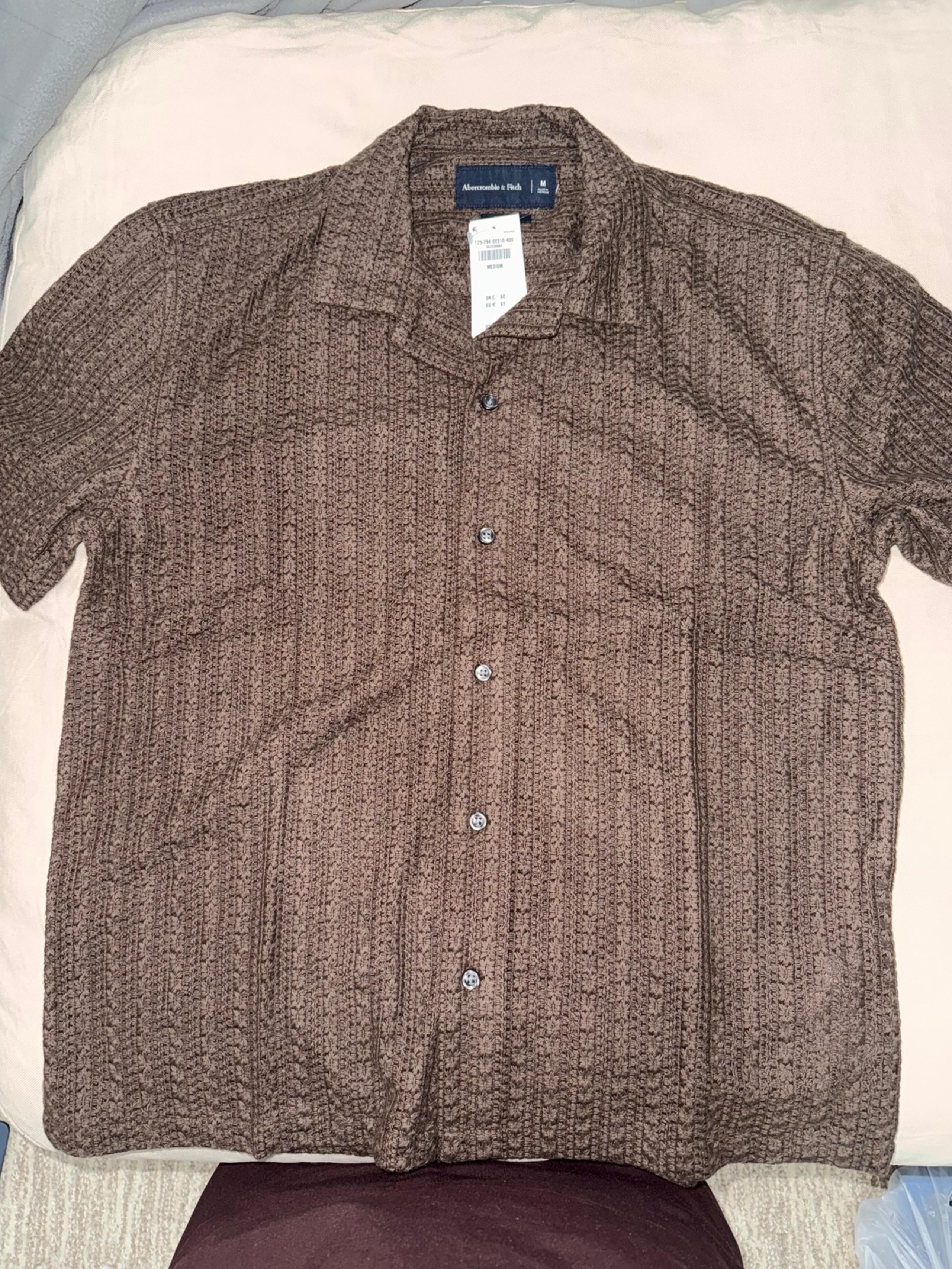 Abercrombie camp collar lace shirt