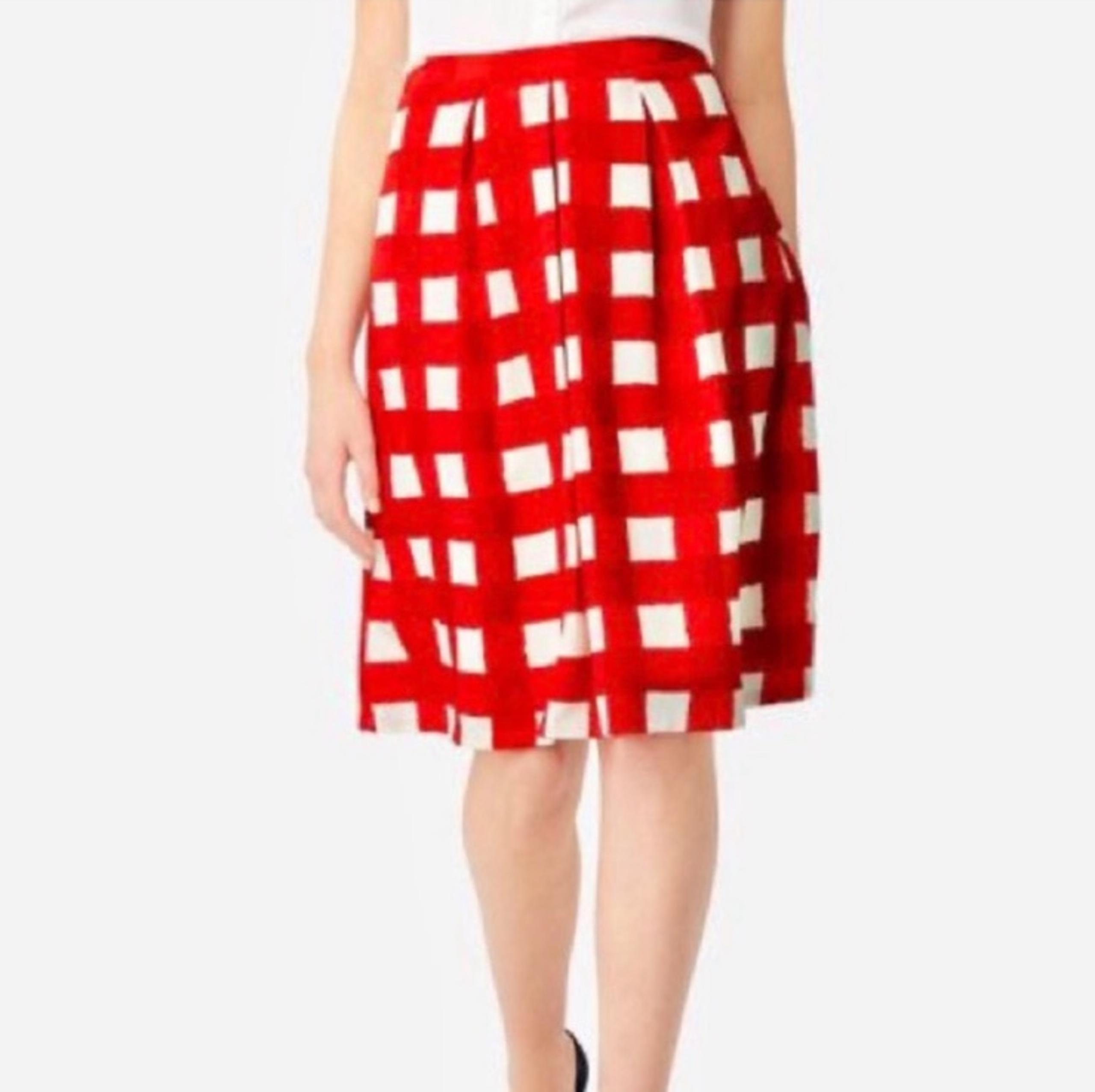 The Limited red white checkered full skirt women’s Sz M P NWOT