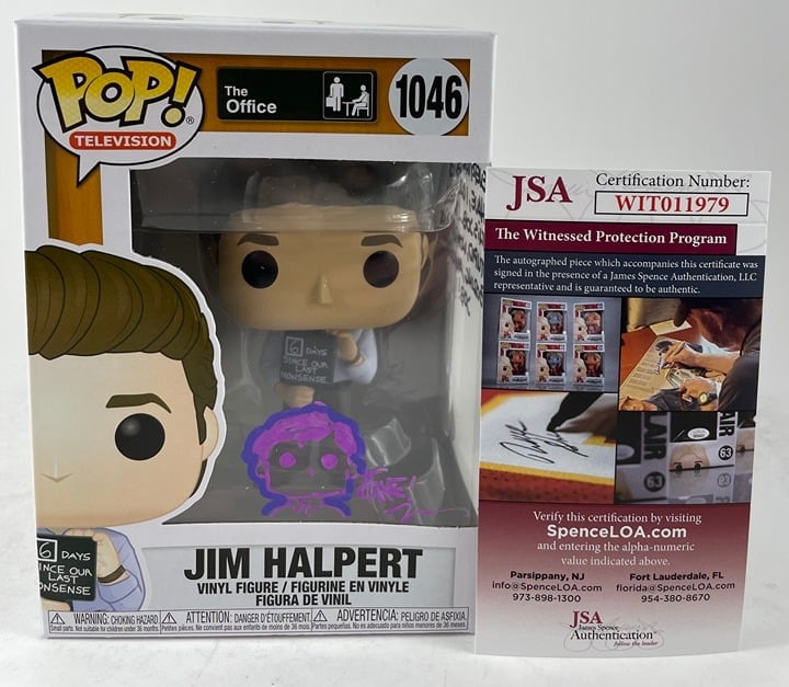 Tone Rodriguez Signed The Office Jim Halpert Funko POP Sketch Autograph JSA COA
