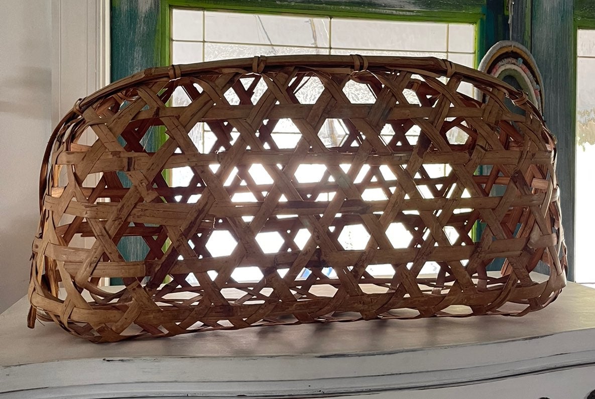 Bamboo woven cottage core blanket floor decor