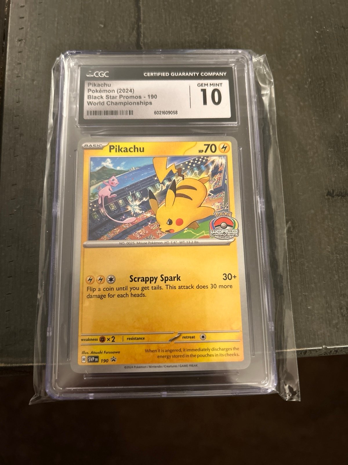 Pikachu 190 Black Star Promo CGC 10 (Gem Mint) - World Championships - Pokemon