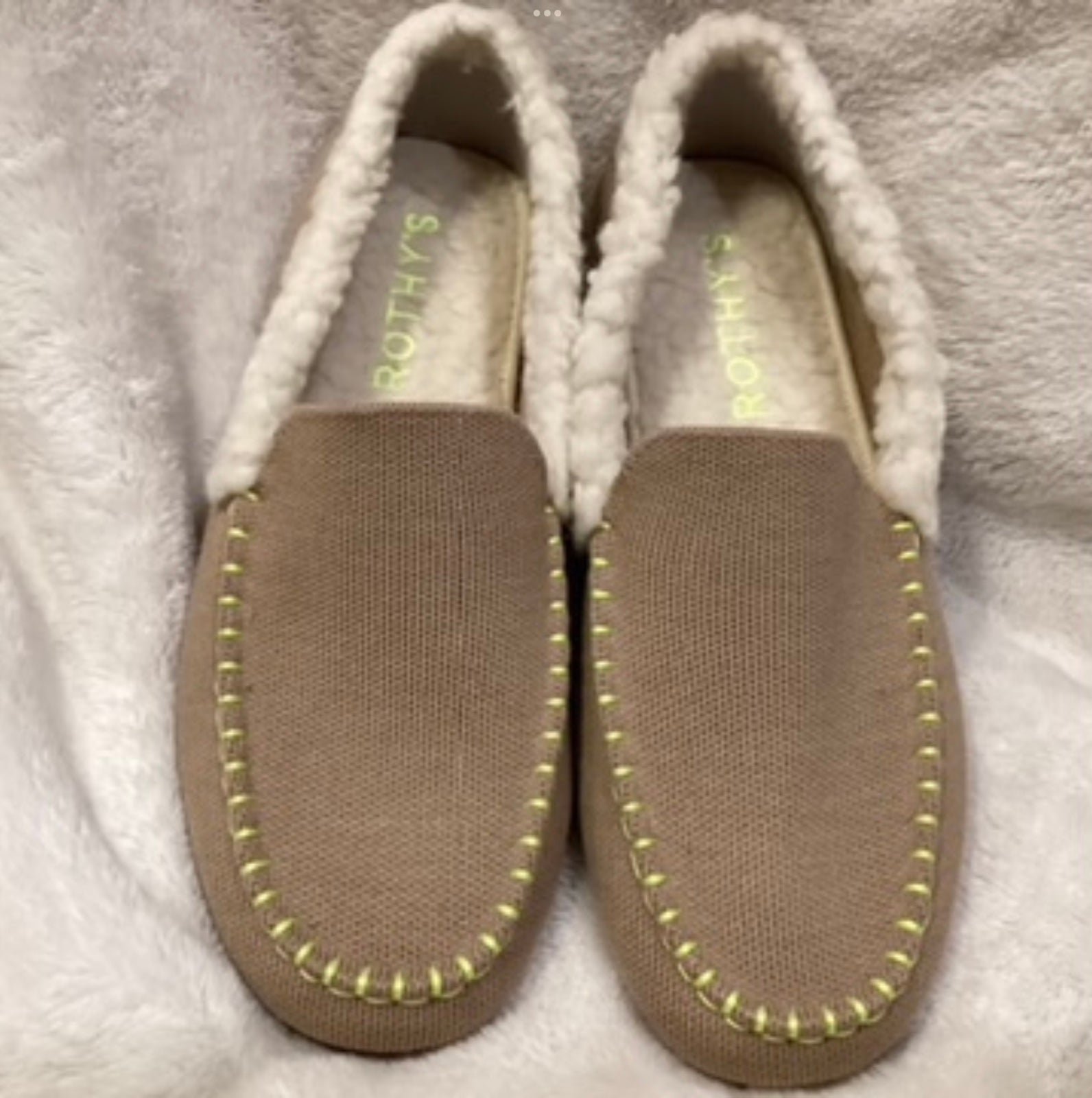 Rothy's The Slipper Nutmeg Textile Shearling Loafers Flat Women’s US 10 EU 41