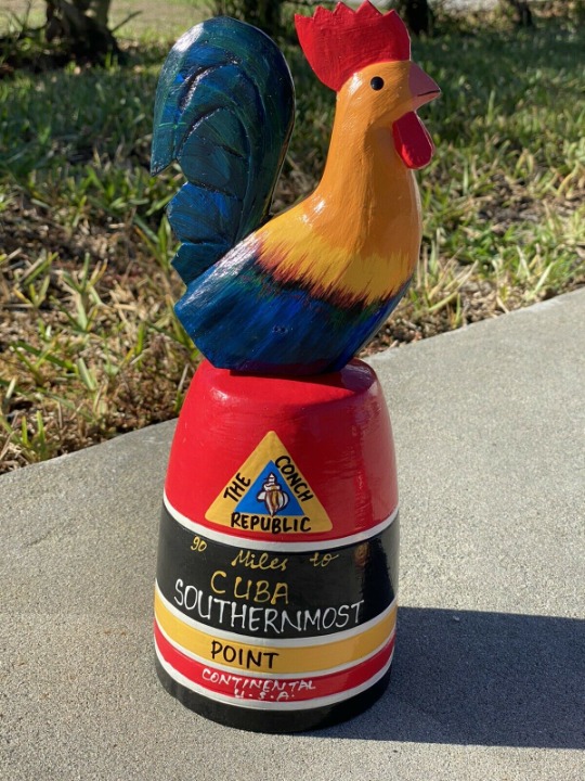 ROOSTER ON BOUY SOUTHERN MOST POINT HAND