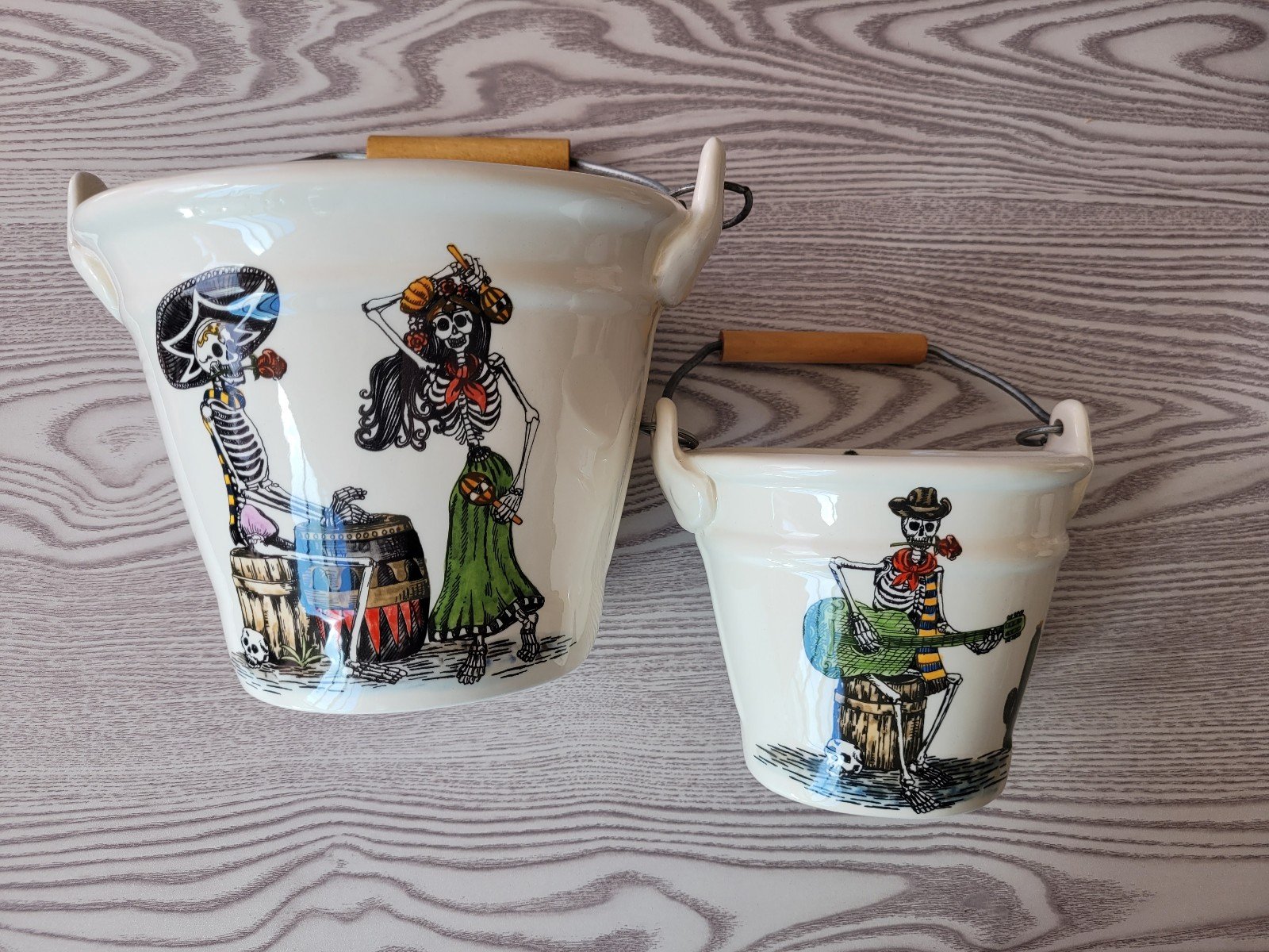 Maxcera Skeleton Crafted Porcelain Pails