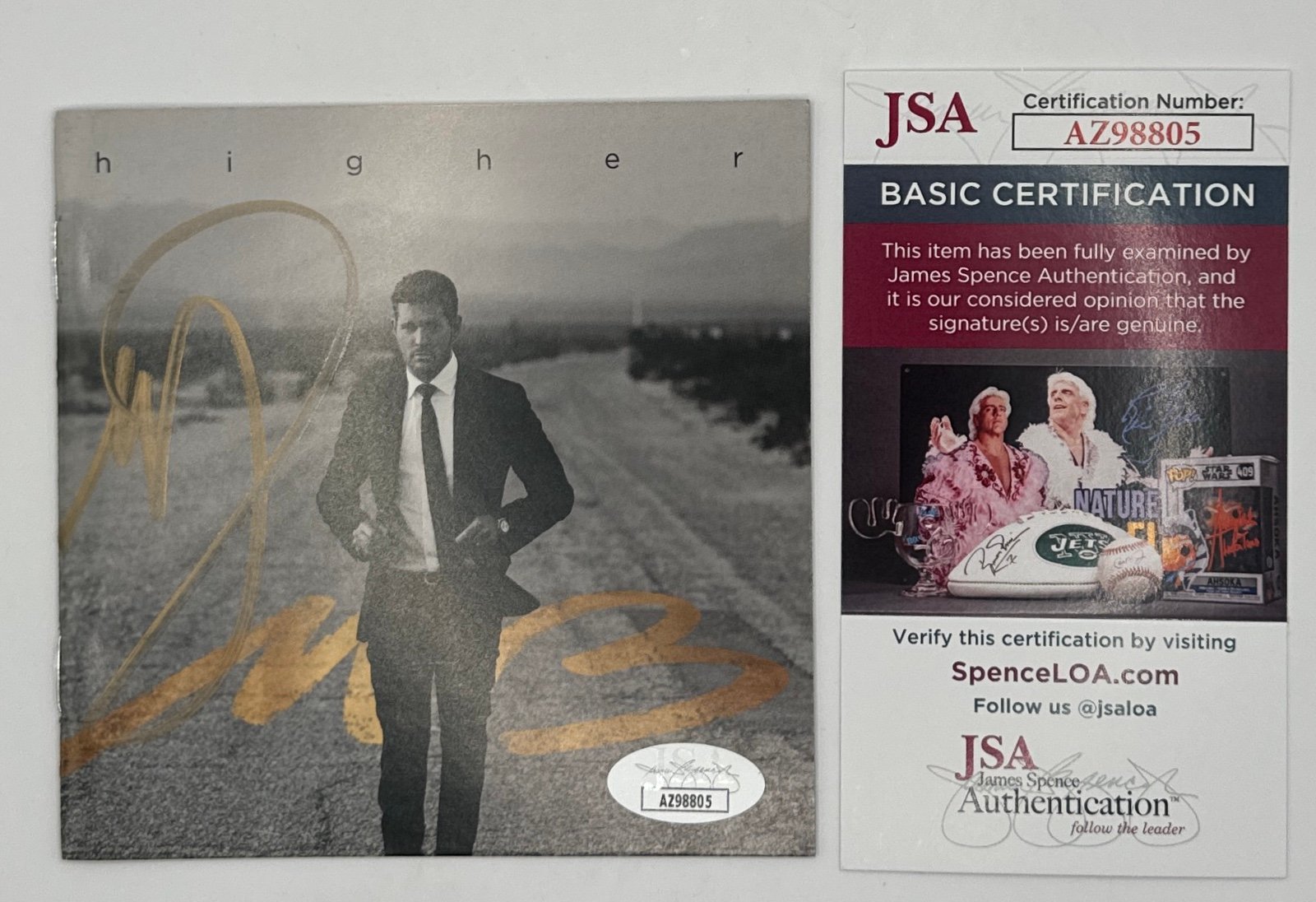 MICHAEL BUBLE SIGNED HIGHER CD BOOKLET + JSA COA