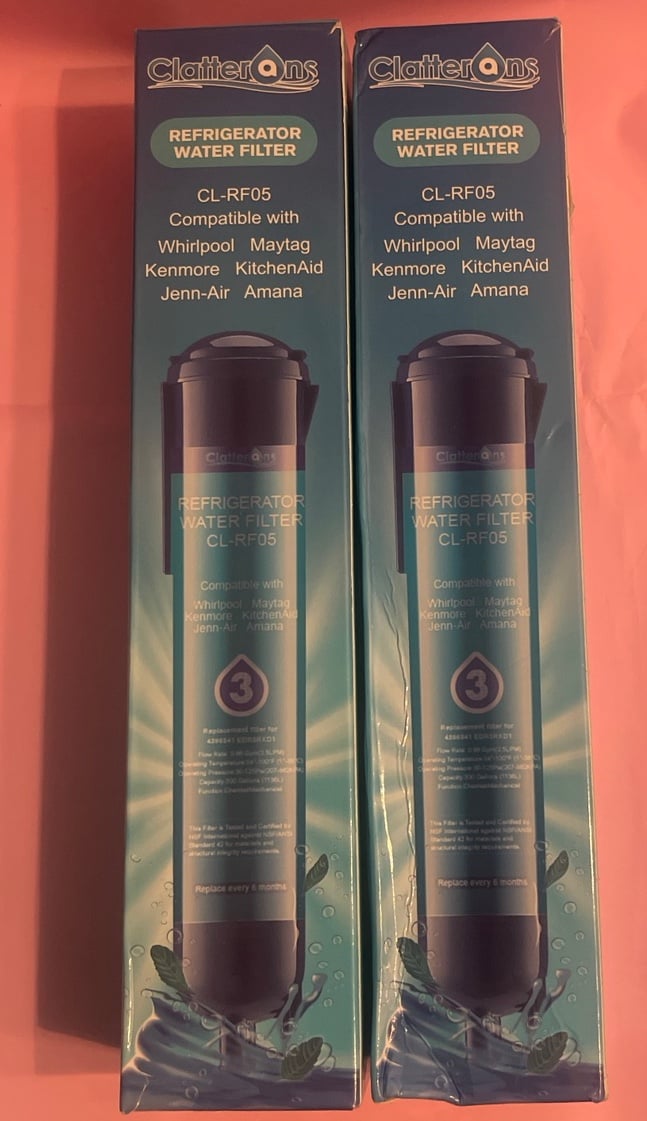 2 -Clatterans CL-RF05 Refrigerator Water Filter Factory Sealed