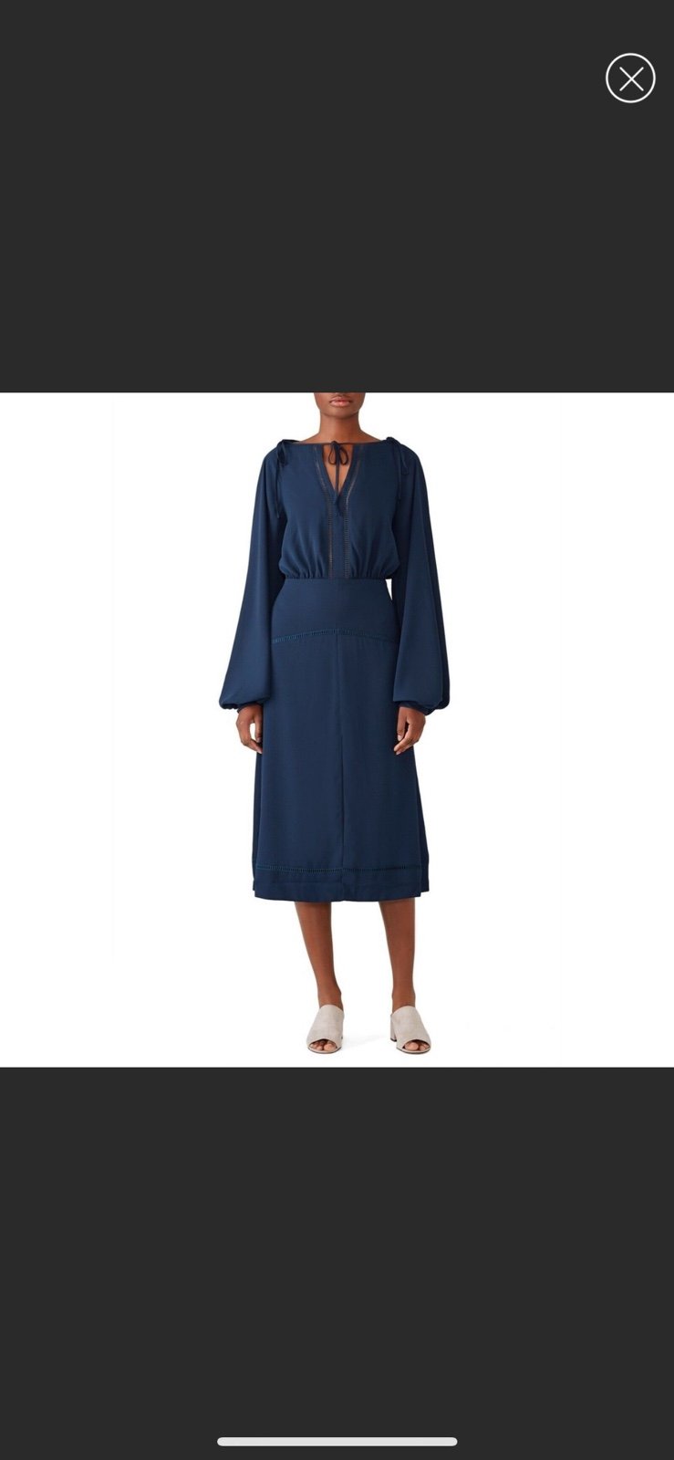 Fame and Partners Navy Hanne Midi Dress