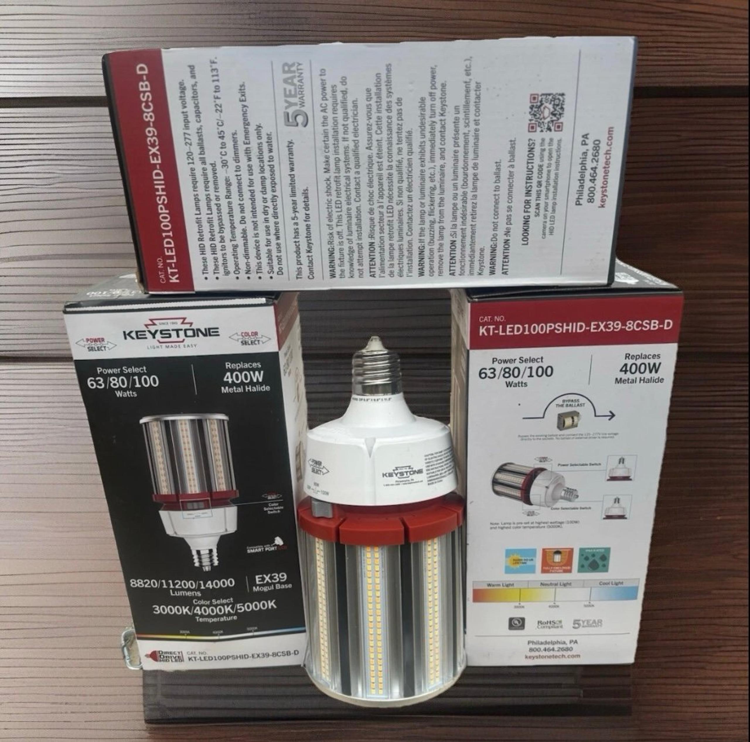 Keystone KT-LED100PSHID-EX39-8CSB-D, 400W LED lamp