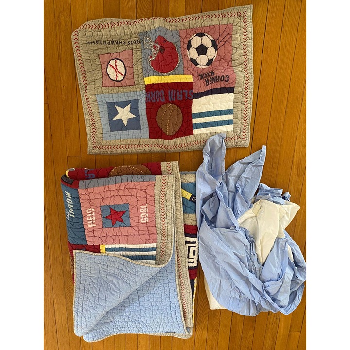 SALE!!! Pottery Barn Kids 3pc Quilt, Dust Ruffle and Pillow Sham