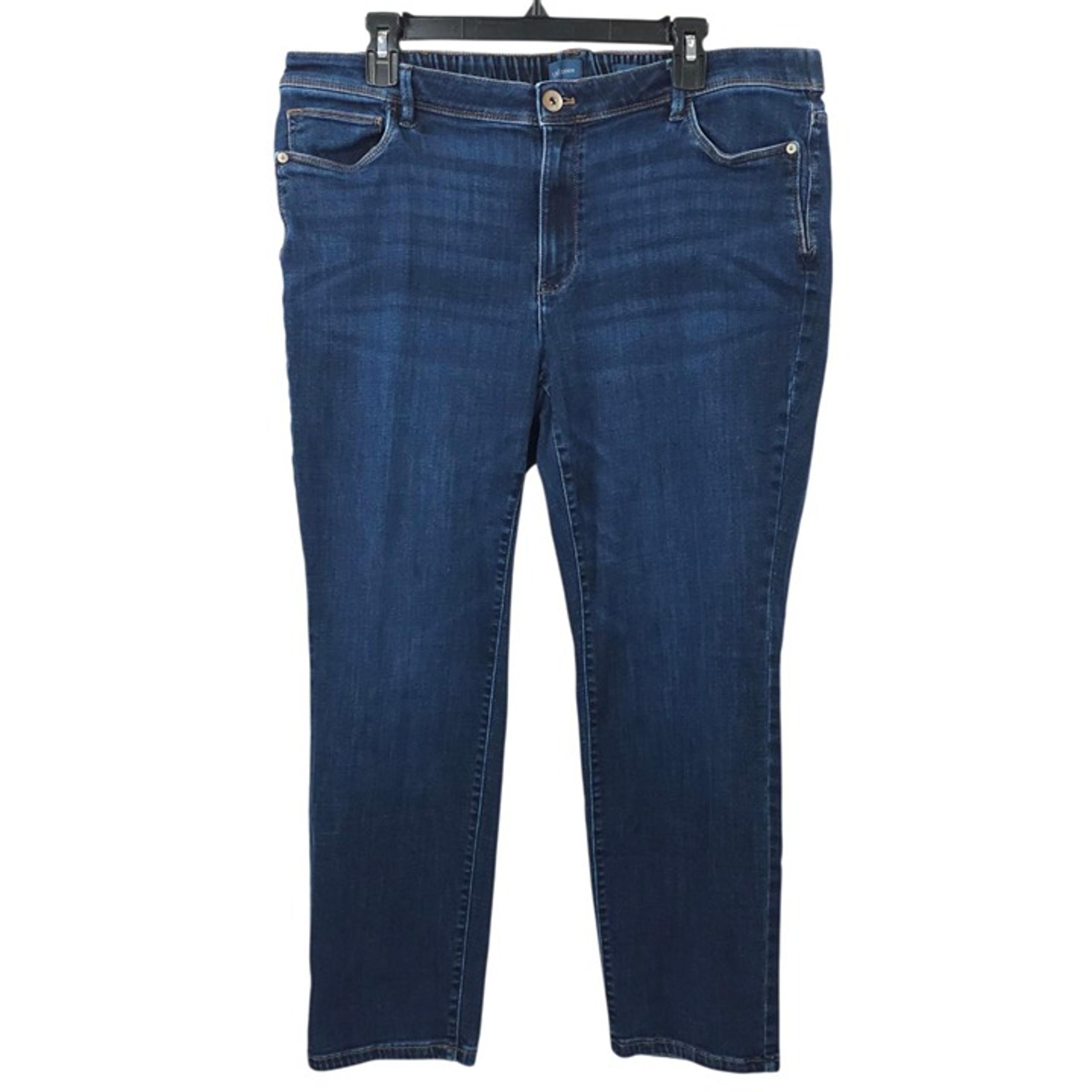 J Jill Authentic Fit Slim Ankle Jeans Womens 18 Stretch Waist Mid Rise Denim