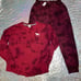 VS PINK NWT tie dye red purple wash jogger campus pants crewneck shirt logo