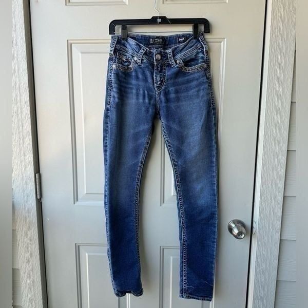Silver Suki Mid Pencil Skinny Stretch Denim Jeans Women’s 29 x 31 Western Joga