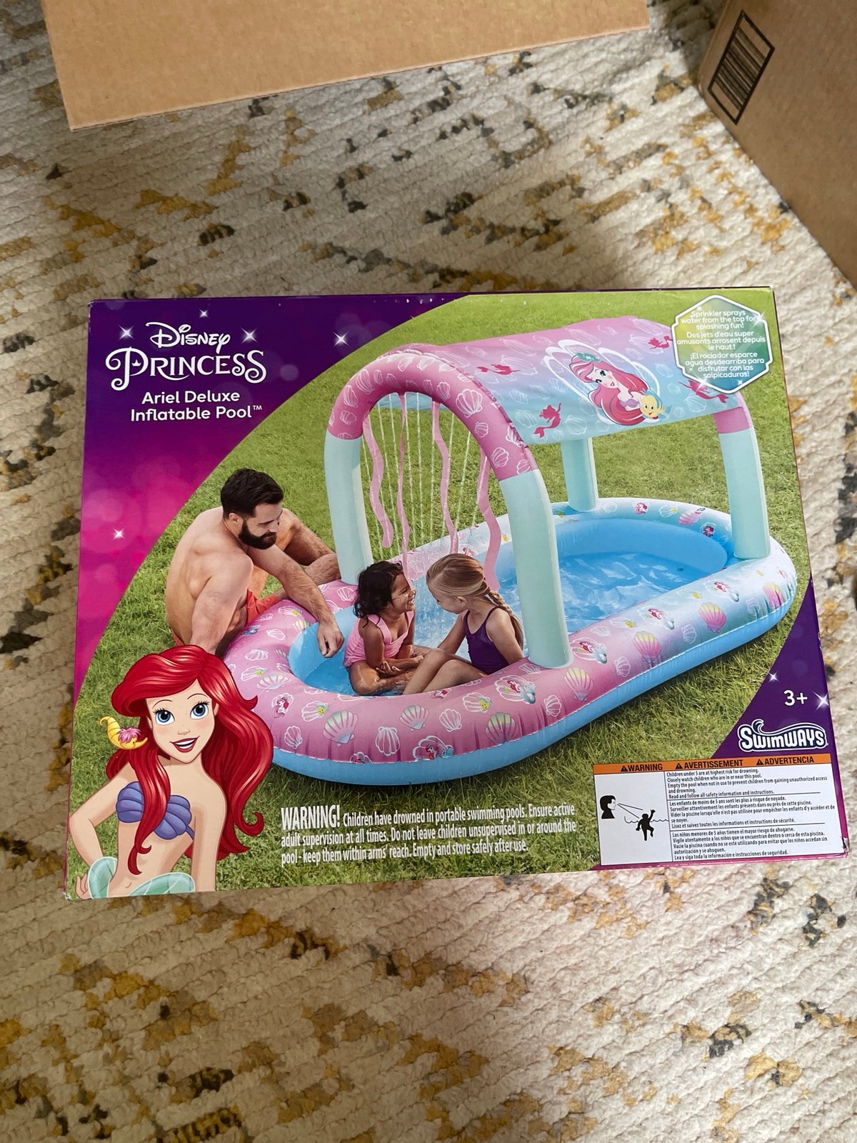 SwimWays Disney Princess Ariel Water Castle Inflatable Pool