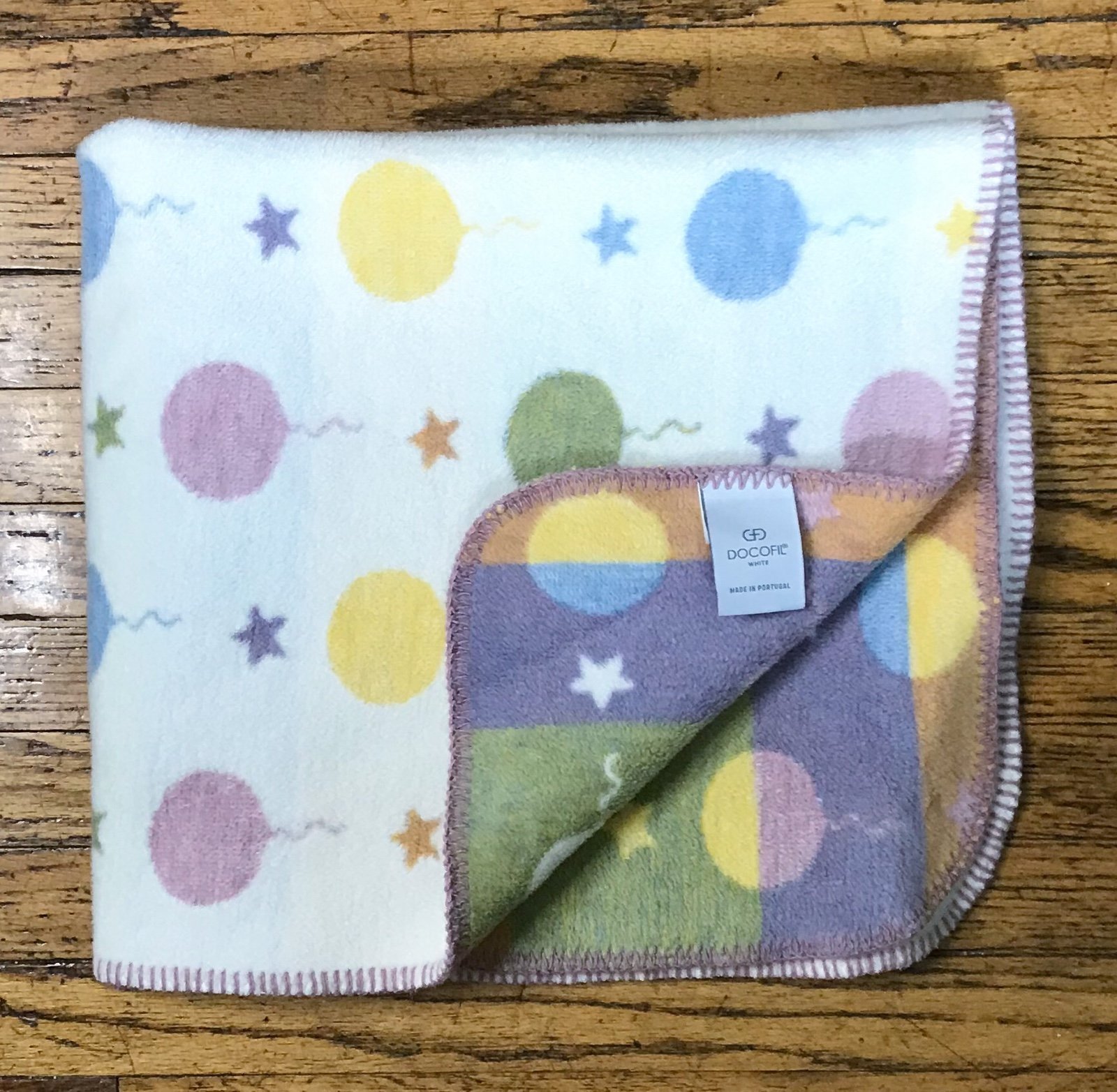 Docofil Balloons Stars Thick Baby Blanket Security Blankey Whimsical Colorful