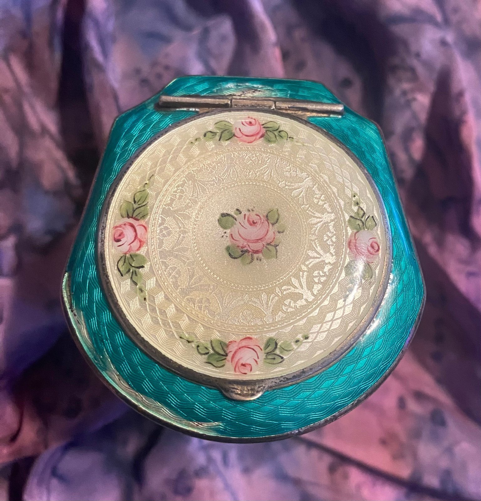 FMCO Guilloche Enamel 1930’s Compact