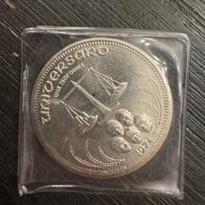 Solid Silver 1974 1 Oz Universaro Round BU ‘round the world’ coin World Trade