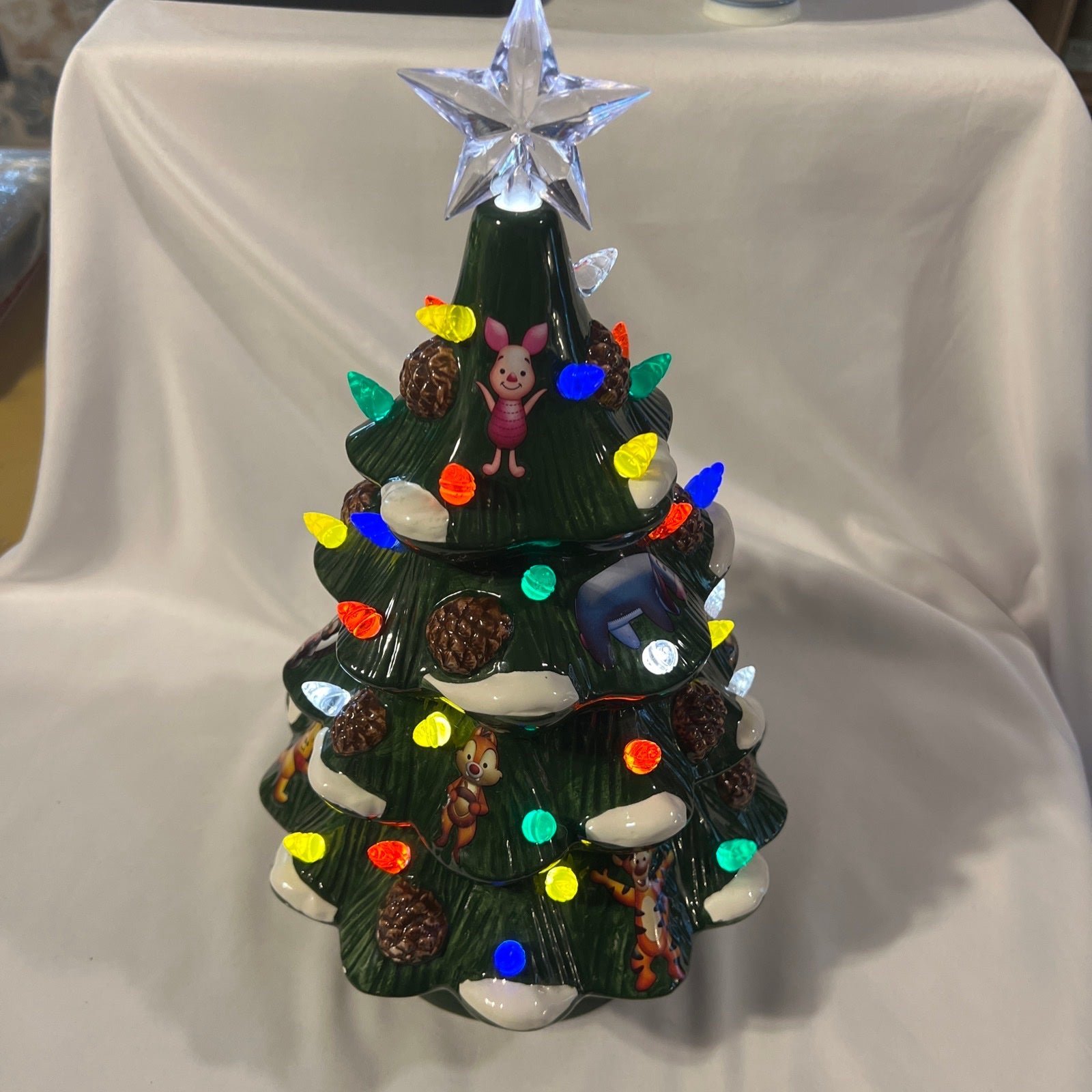 Disney Parks Mickey & Friends Retro Ceramic Light-Up Christmas Tree Retired S