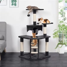 SMILE MART 48 Cat Tree with Condo and Scratching Post Tower, Dark Gray