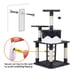 SMILE MART 48 Cat Tree with Condo and Scratching Post Tower, Dark Gray