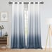 Cream White to Indigo Blue Window Drapes Treatment for Living Room/Bedroom