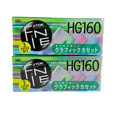 Total of 6 TDK FINE Transparent Stripe Color VHS Green Magenta Blue HTF NOS
