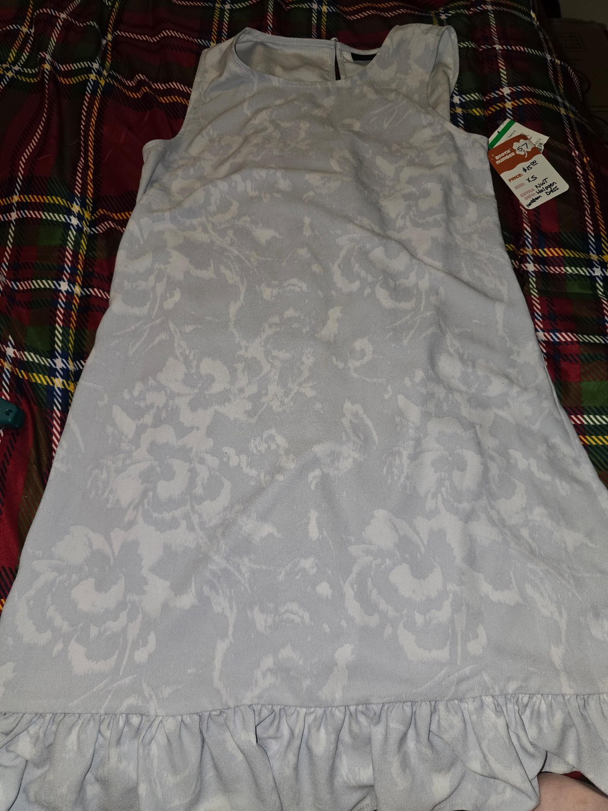 Halogen Dress, XS, Grey/White