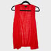 THEORY Apollonia Glint Cardigan Sweater Vest Red Orange Linen Blend size large