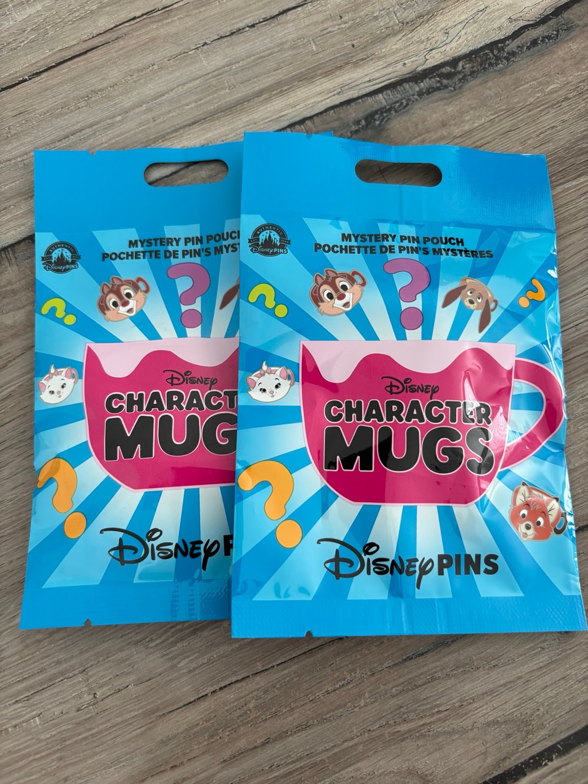 2 Disney Parks Character Mugs Mystery Pin Packs 10 Random Pins