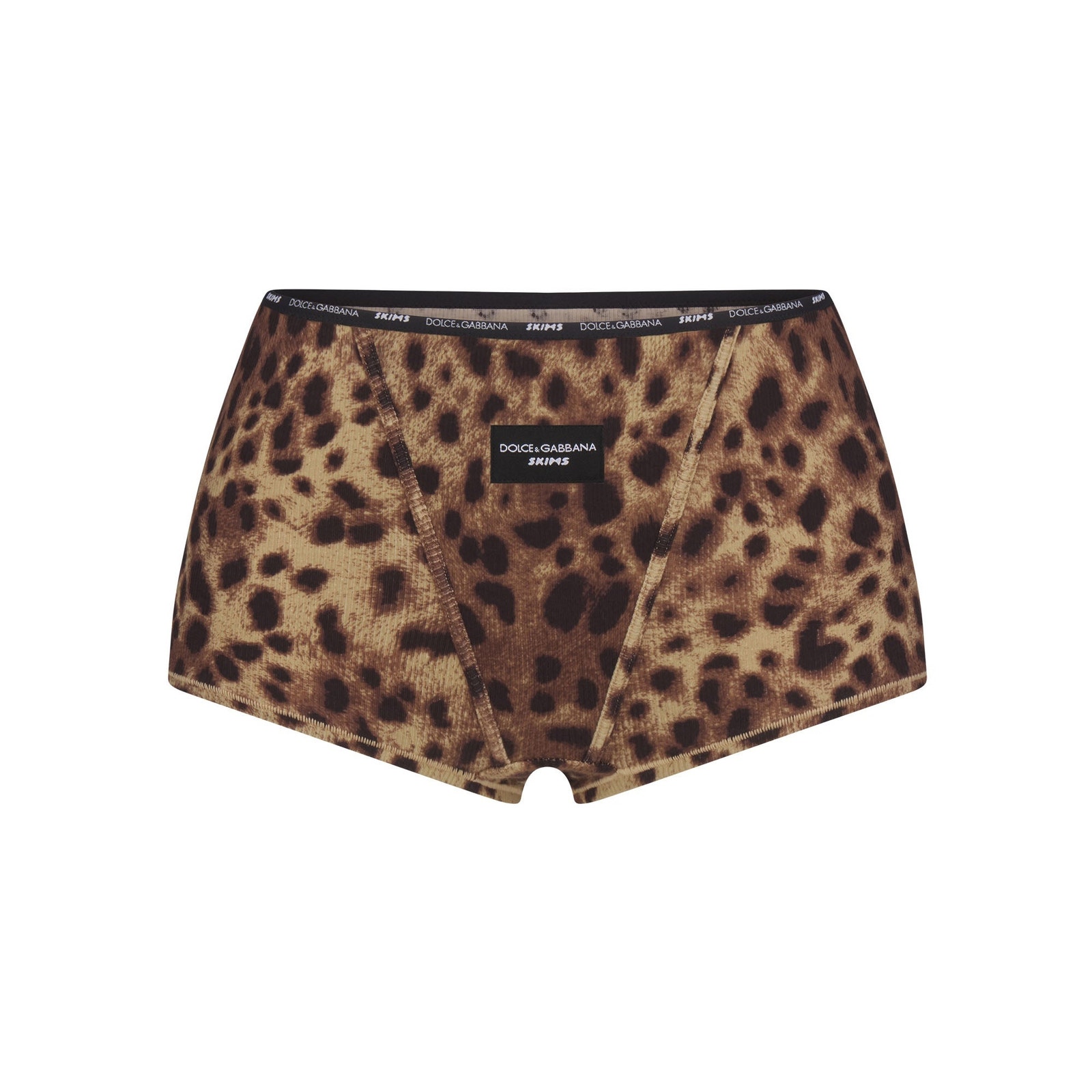 NWT Dolce&Gabbana x Skims Cotton Rib Boy Short LARGE Leopard