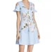 NWOT Ted Baker London Effrae Harmony Cold Shoulder Blue Floral Dress Size 4