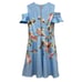NWOT Ted Baker London Effrae Harmony Cold Shoulder Blue Floral Dress Size 4