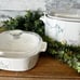 Vintage Corning Ware Casserole / Rival Crockpot Shadow Iris Set